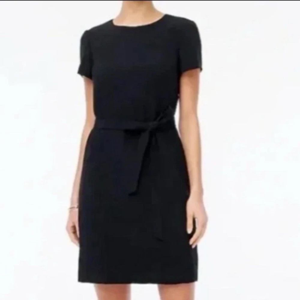 J. Crew Factory Belted Suiting Dress Women’s Size 4 Black Mini Business Casual